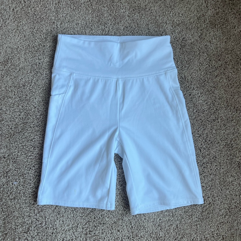 White Biker Shorts from Aerie